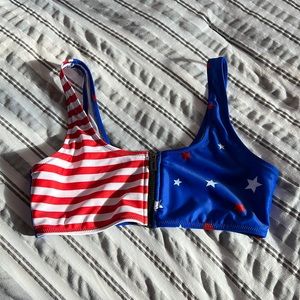American Eagle America American flag bikini top swimsuit medium